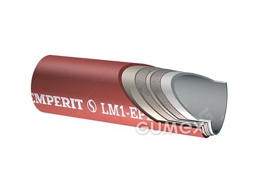 Potravinová tlakonasávacia hadica na tekuté požívatiny LM1-EPDM, 13/23mm, 12bar/-0,5bar, EPDM/EPDM, -35°C/+95°C (krátkodobo +130°C), červená